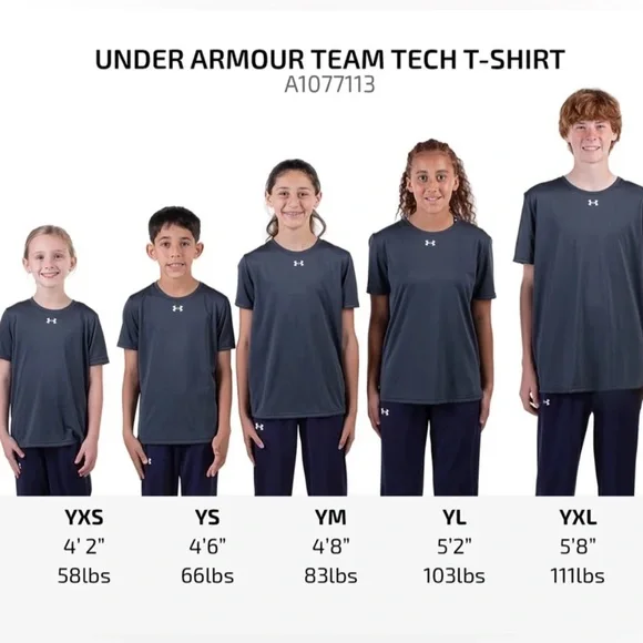 Lot of 2x NWT [Under Armour] Team Tech Short-Sleeve Shirt Carolina/Sky Blue Y M - Picture 12 of 12